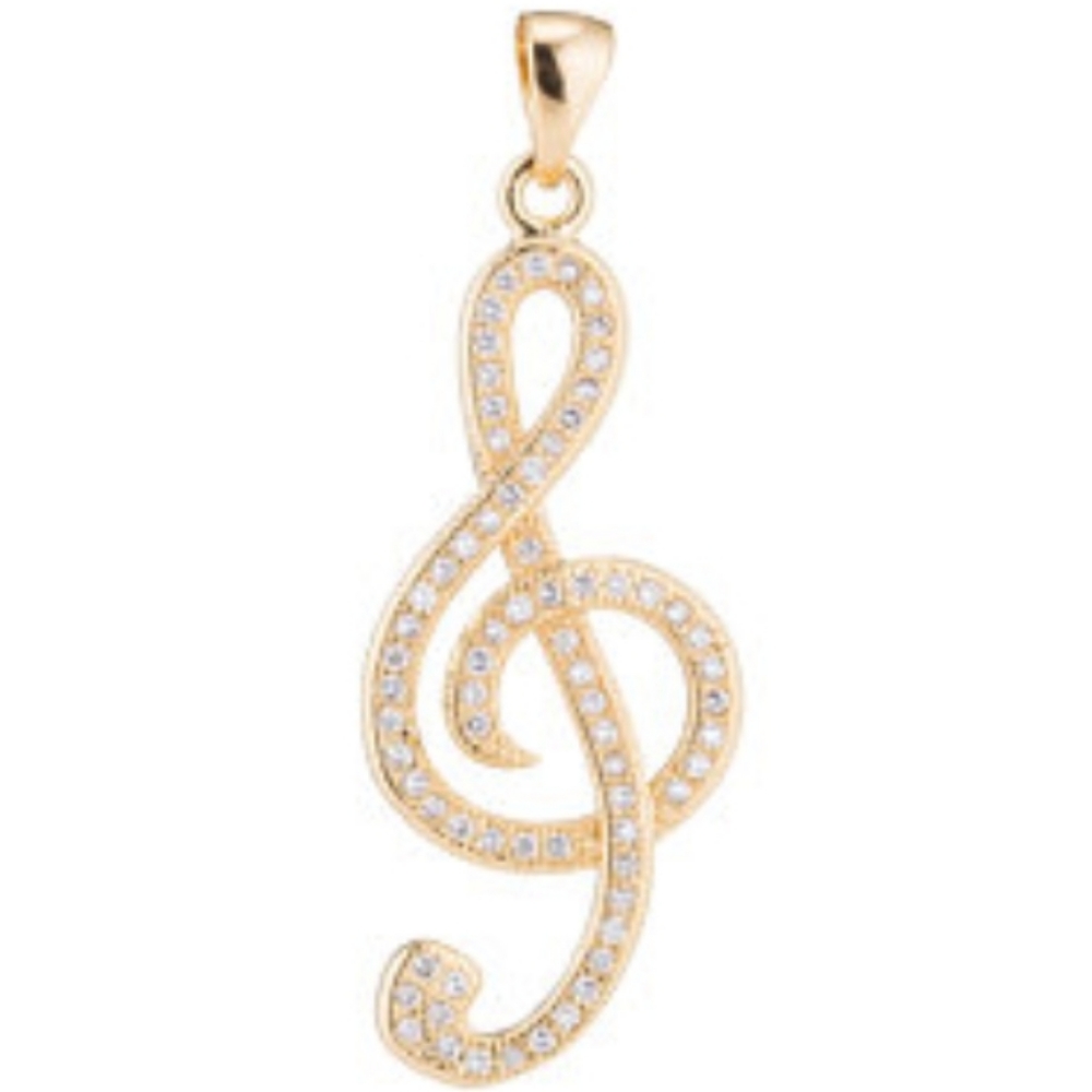 Gold Musical/Musician Treble Clef Note pendant